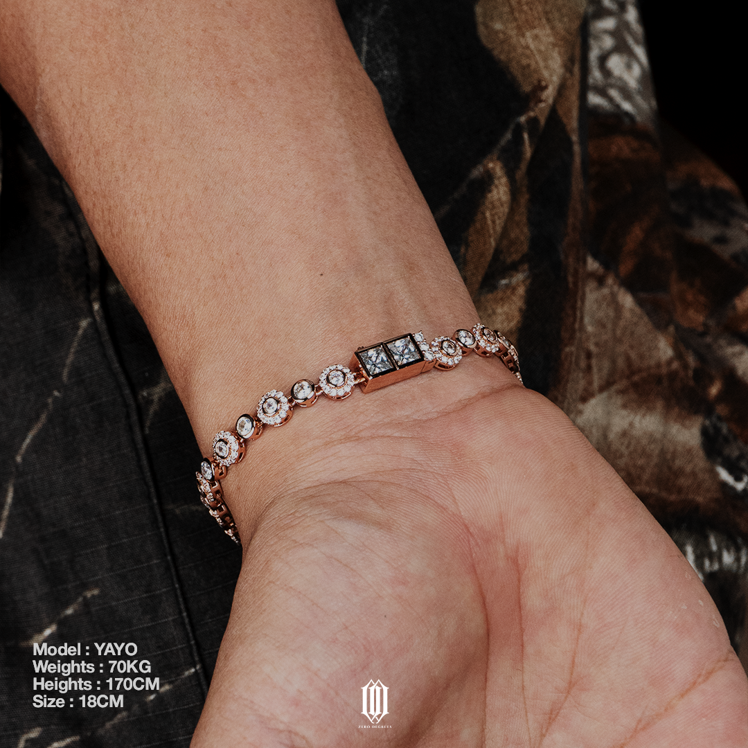 Clustered Round Brilliant Bracelet - Rose Gold