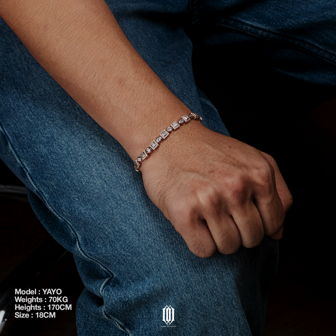Clustered Square Brilliant Bracelet - Rose Gold