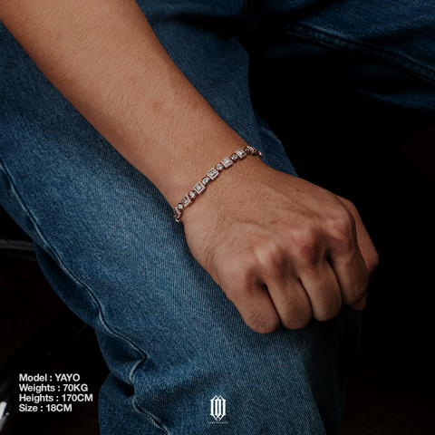 Clustered Square Brilliant Bracelet - Rose Gold