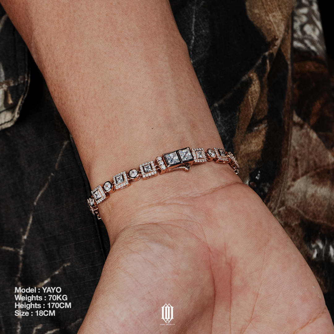 Clustered Square Brilliant Bracelet - Rose Gold