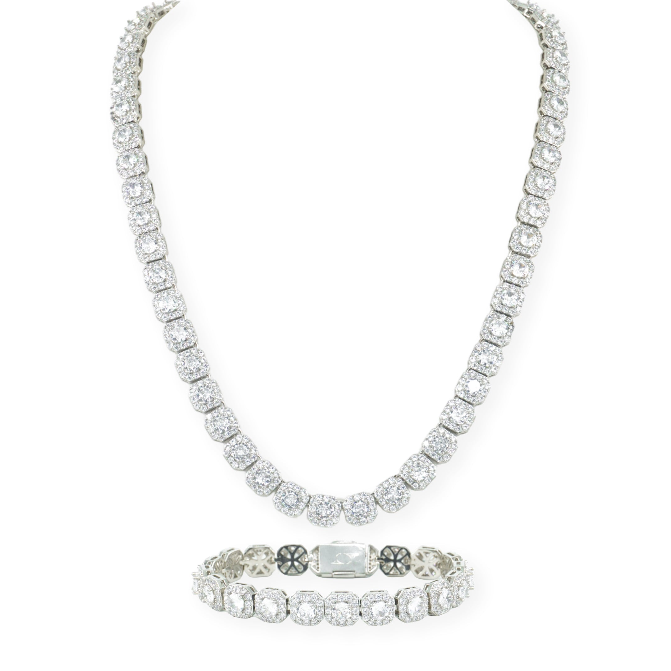 Clustered Tennis Necklace & Bracelet Set – Buy Outer Beauty LLC