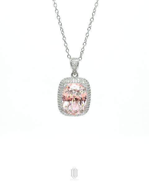 Clustered Birdnest Cut Pendant - Champagne Rose