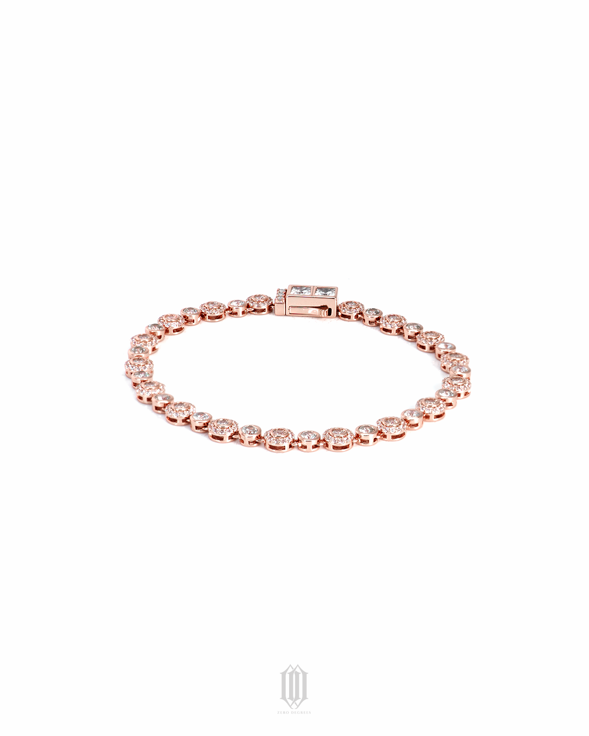 Clustered Round Brilliant Bracelet - Rose Gold