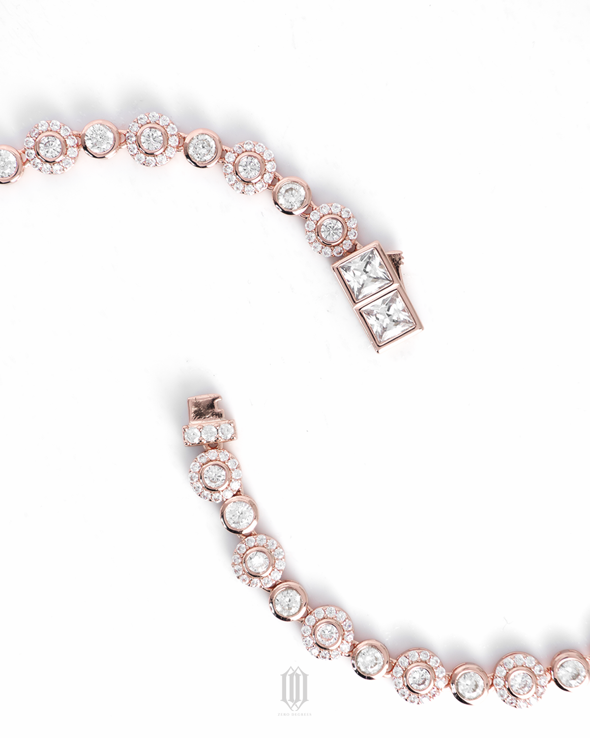 Clustered Round Brilliant Bracelet - Rose Gold