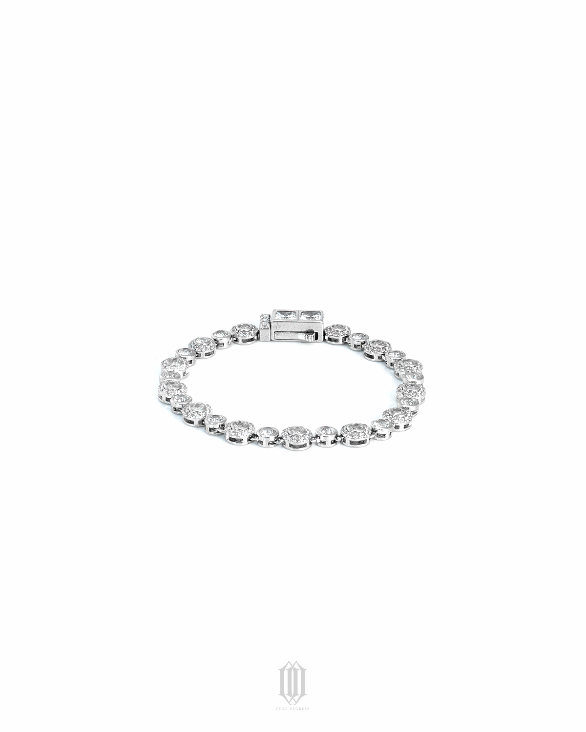 Clustered Round Brilliant Bracelet - White Gold