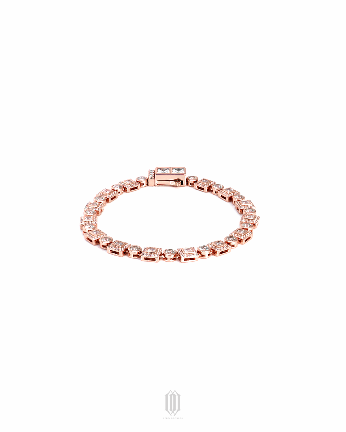 Clustered Square Brilliant Bracelet - Rose Gold