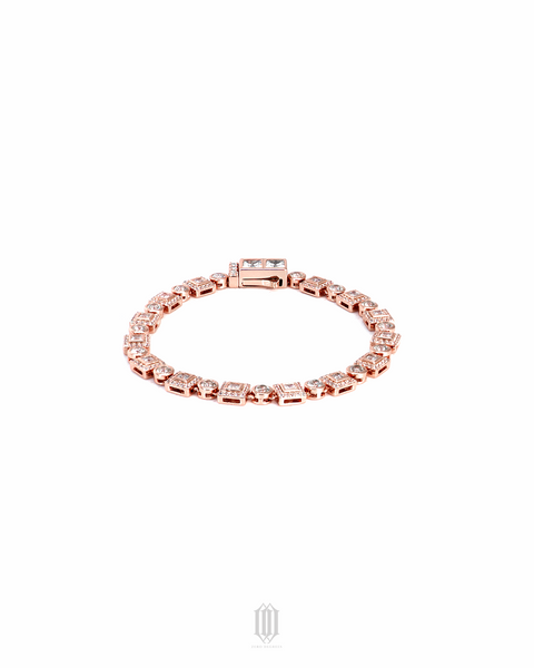 Clustered Square Brilliant Bracelet - Rose Gold