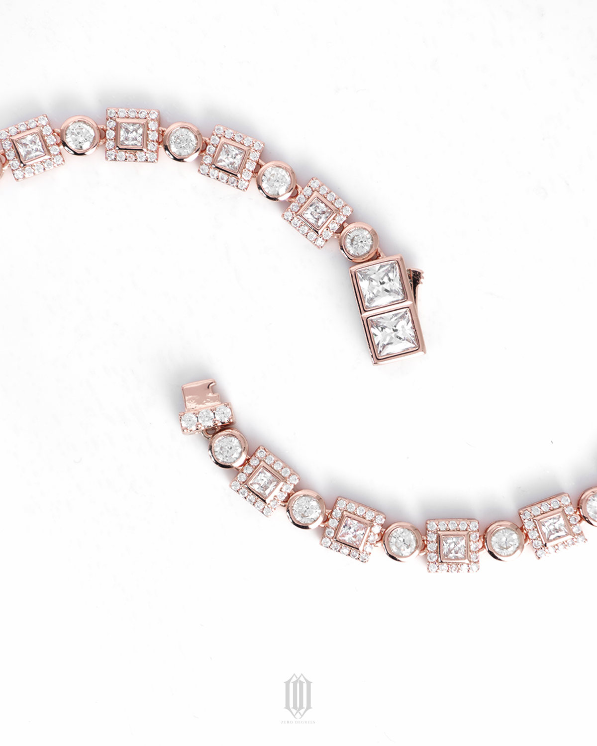 Clustered Square Brilliant Bracelet - Rose Gold