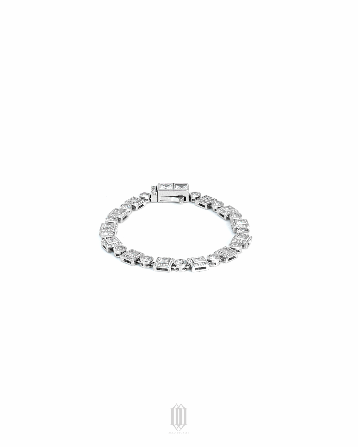 Clustered Square Brilliant Bracelet - White Gold