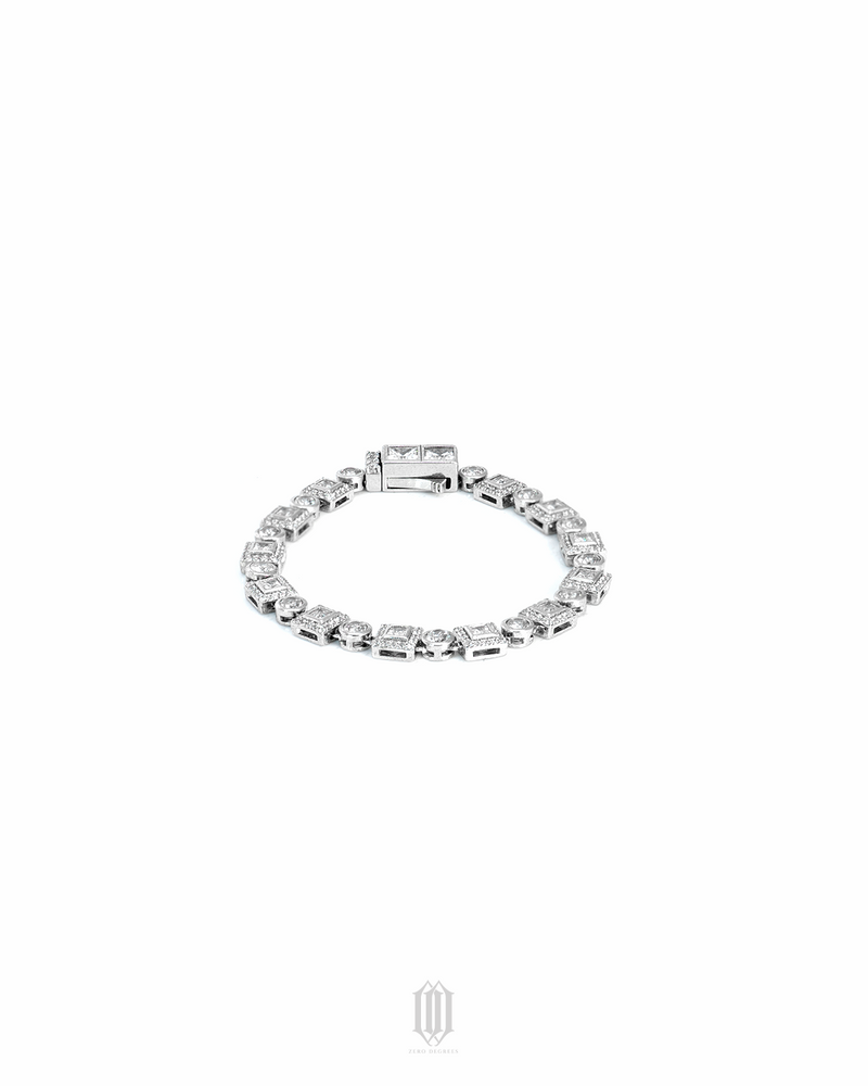 Clustered Square Brilliant Bracelet - White Gold