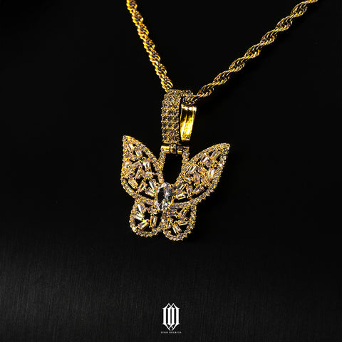 Distinct Cut Butterfly Pendant - Gold