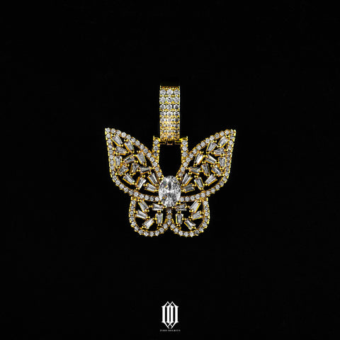 Distinct Cut Butterfly Pendant - Gold