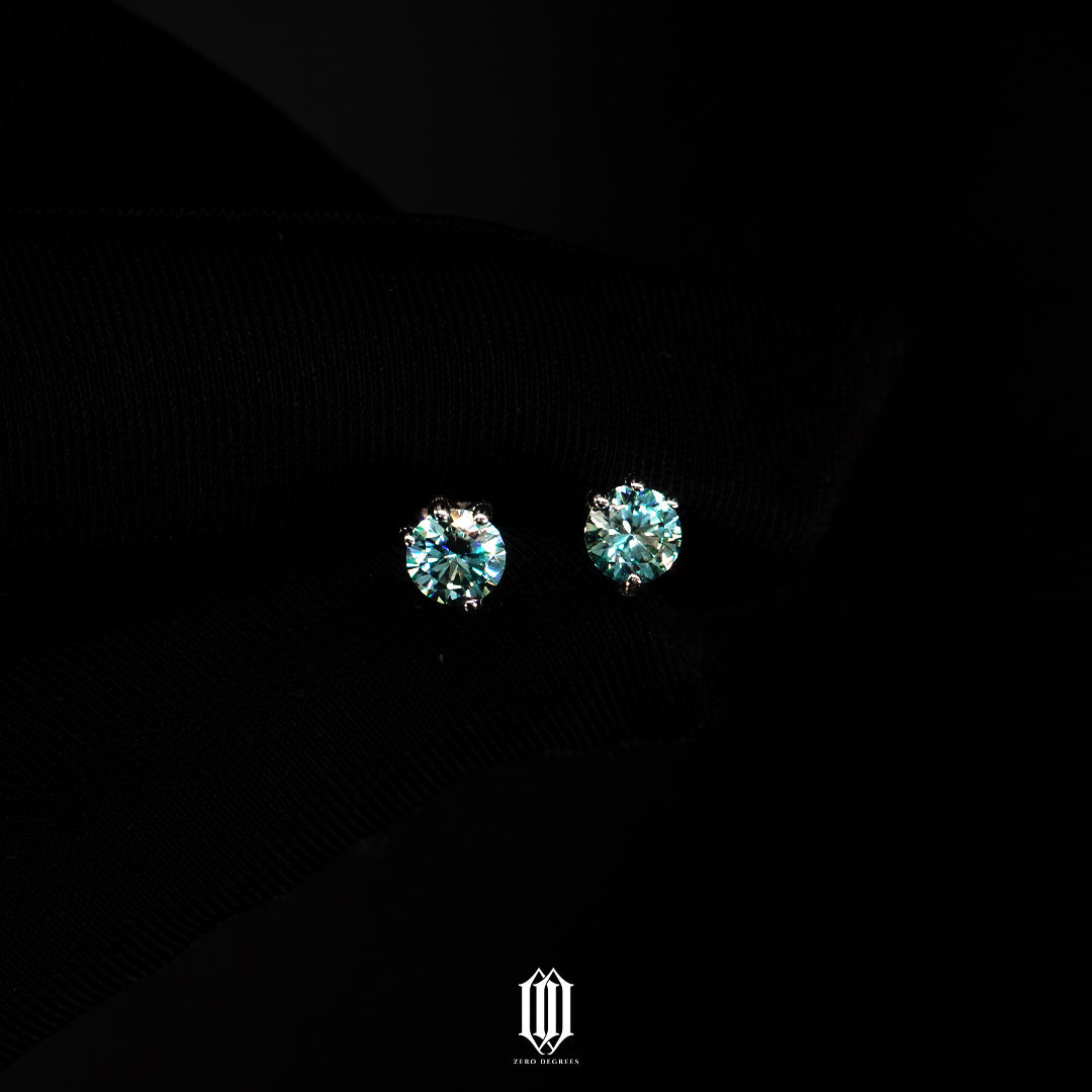 VVS  Moissanite Aquamarine Dragon Claw Earstuds