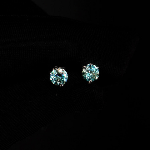 VVS  Moissanite Aquamarine Dragon Claw Earstuds