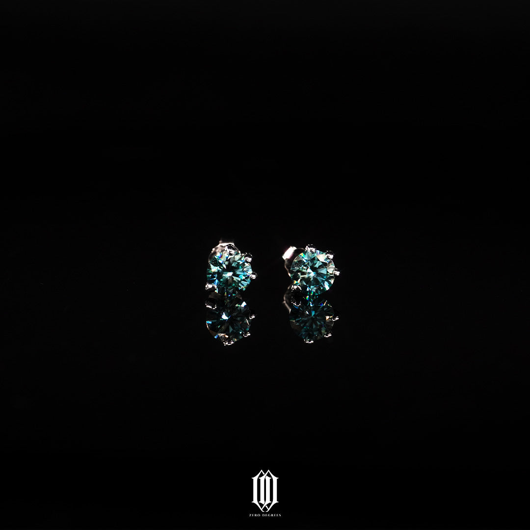 VVS  Moissanite Aquamarine Dragon Claw Earstuds