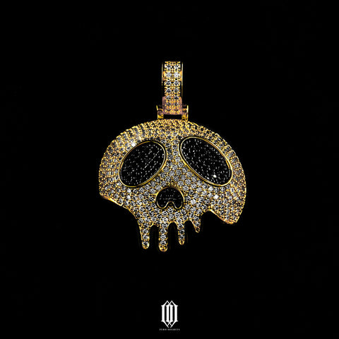 Dripping Skull Pendant - Gold