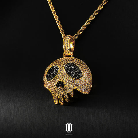 Dripping Skull Pendant - Gold