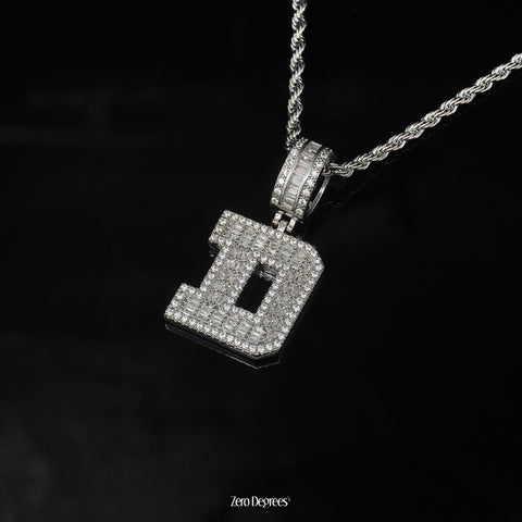 Iced Out Emerald Font Letter Pendant