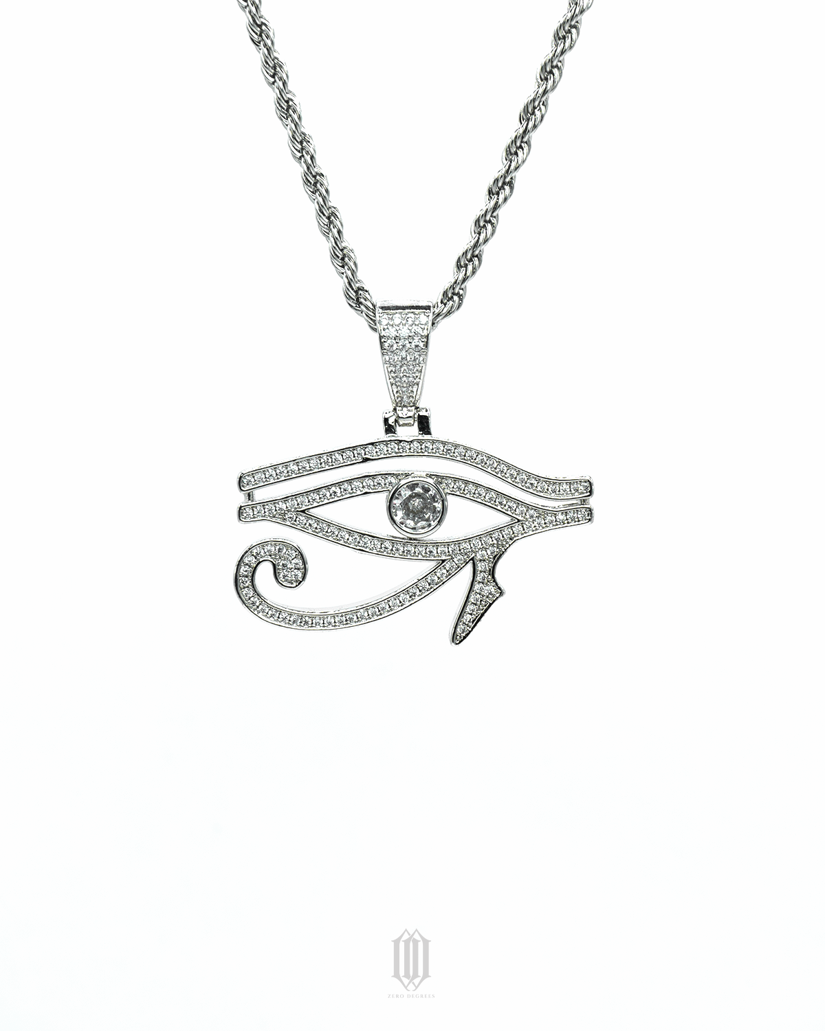 Eye of Horus Pendant - White Gold