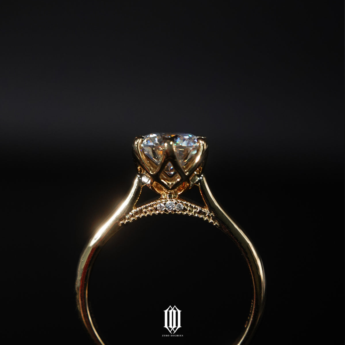 Custom Tulip Setting Engagement Ring