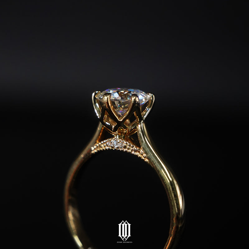 Custom Tulip Setting Engagement Ring