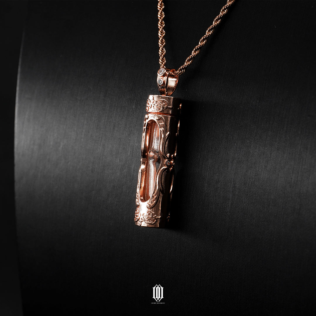 Chrono Hourglass Pendant - Rose Gold