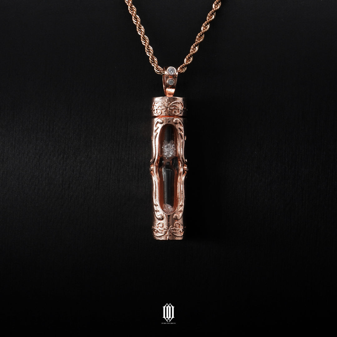 Chrono Hourglass Pendant - Rose Gold