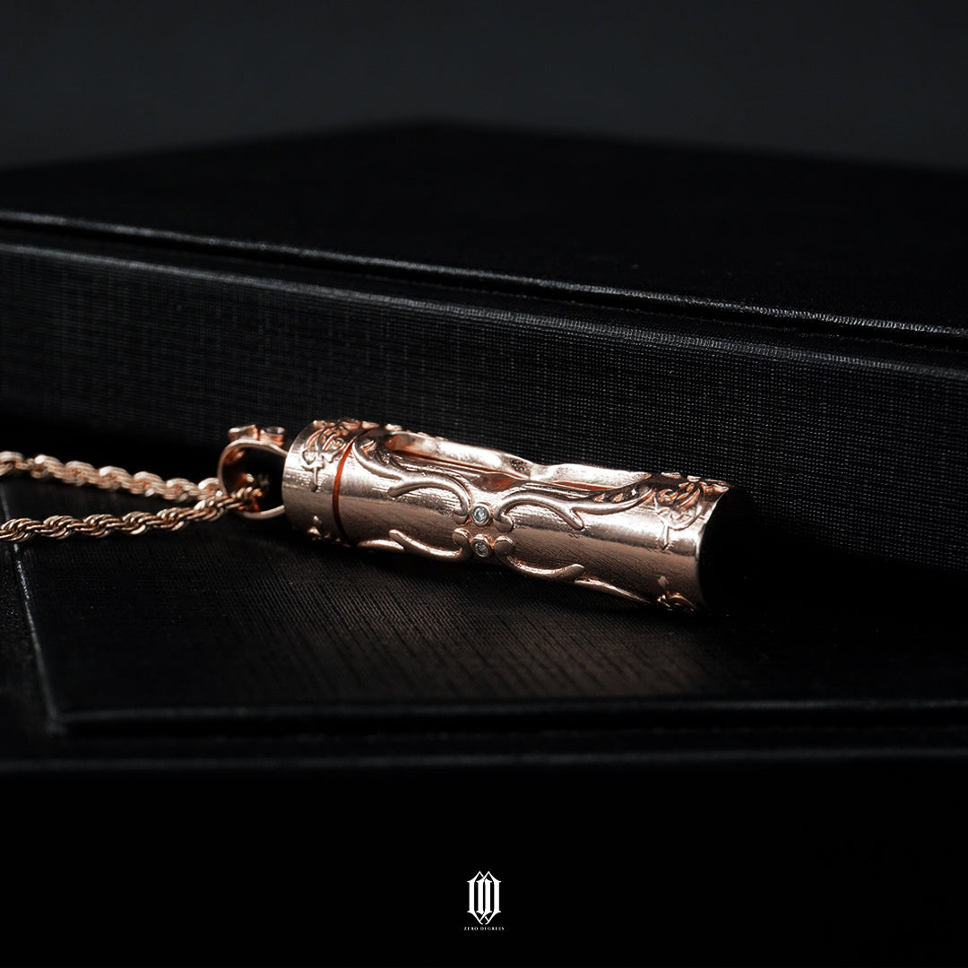 Chrono Hourglass Pendant - Rose Gold