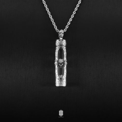 Chrono Hourglass Pendant - White Gold
