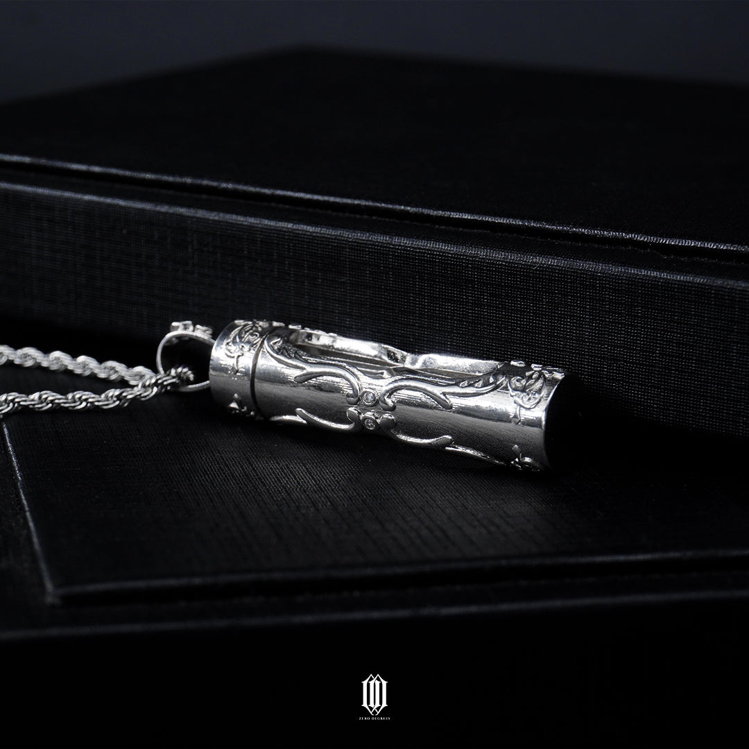 Chrono Hourglass Pendant - White Gold
