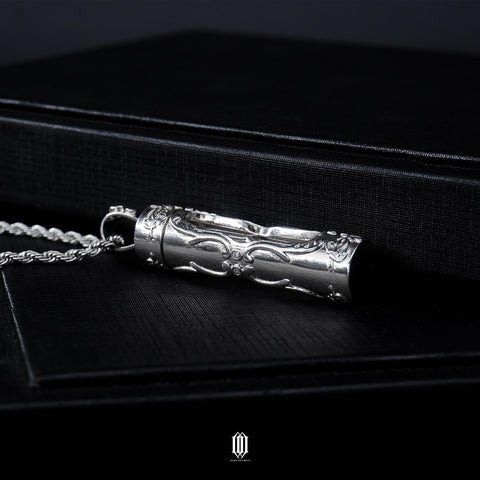Chrono Hourglass Pendant - White Gold