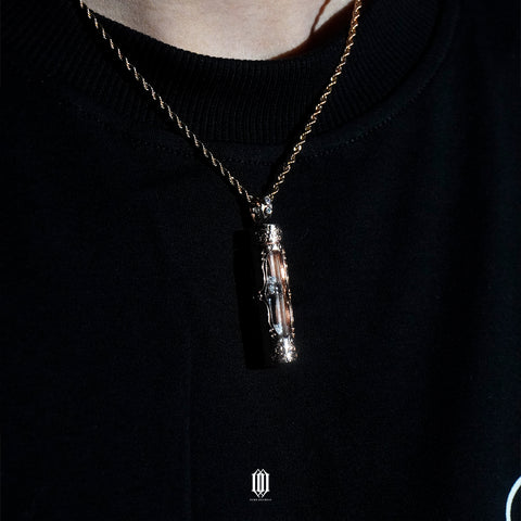Chrono Hourglass Pendant - Rose Gold
