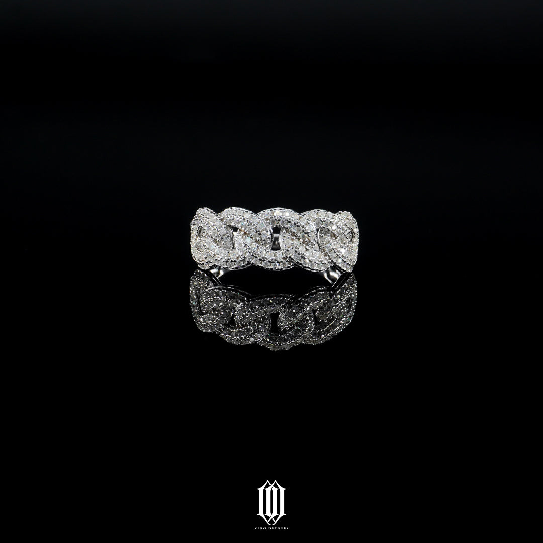 VVS Moissanite Half Band Bubbly Cuban Ring