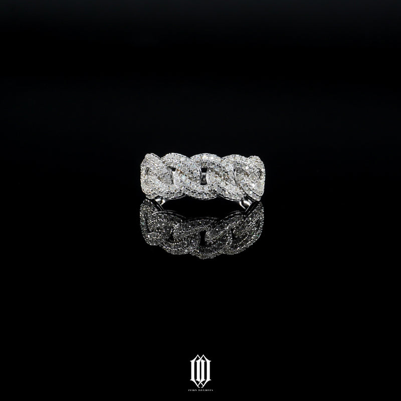 VVS Moissanite Half Band Bubbly Cuban Ring