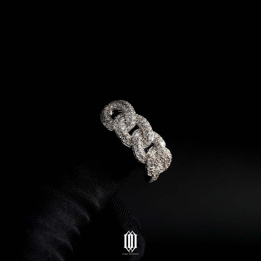 VVS Moissanite Half Band Bubbly Cuban Ring
