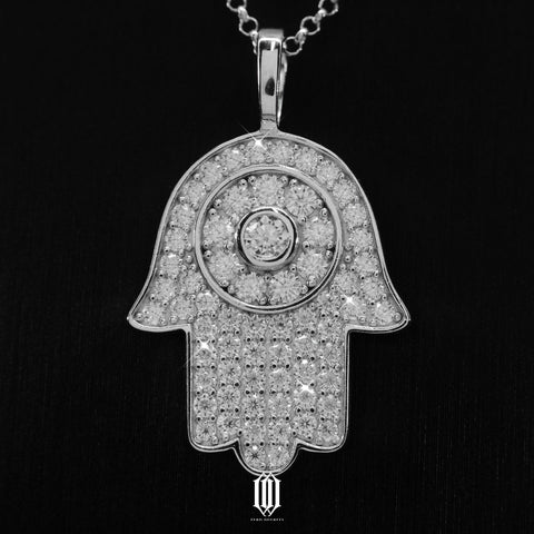 Moissanite Hamsa Pendant