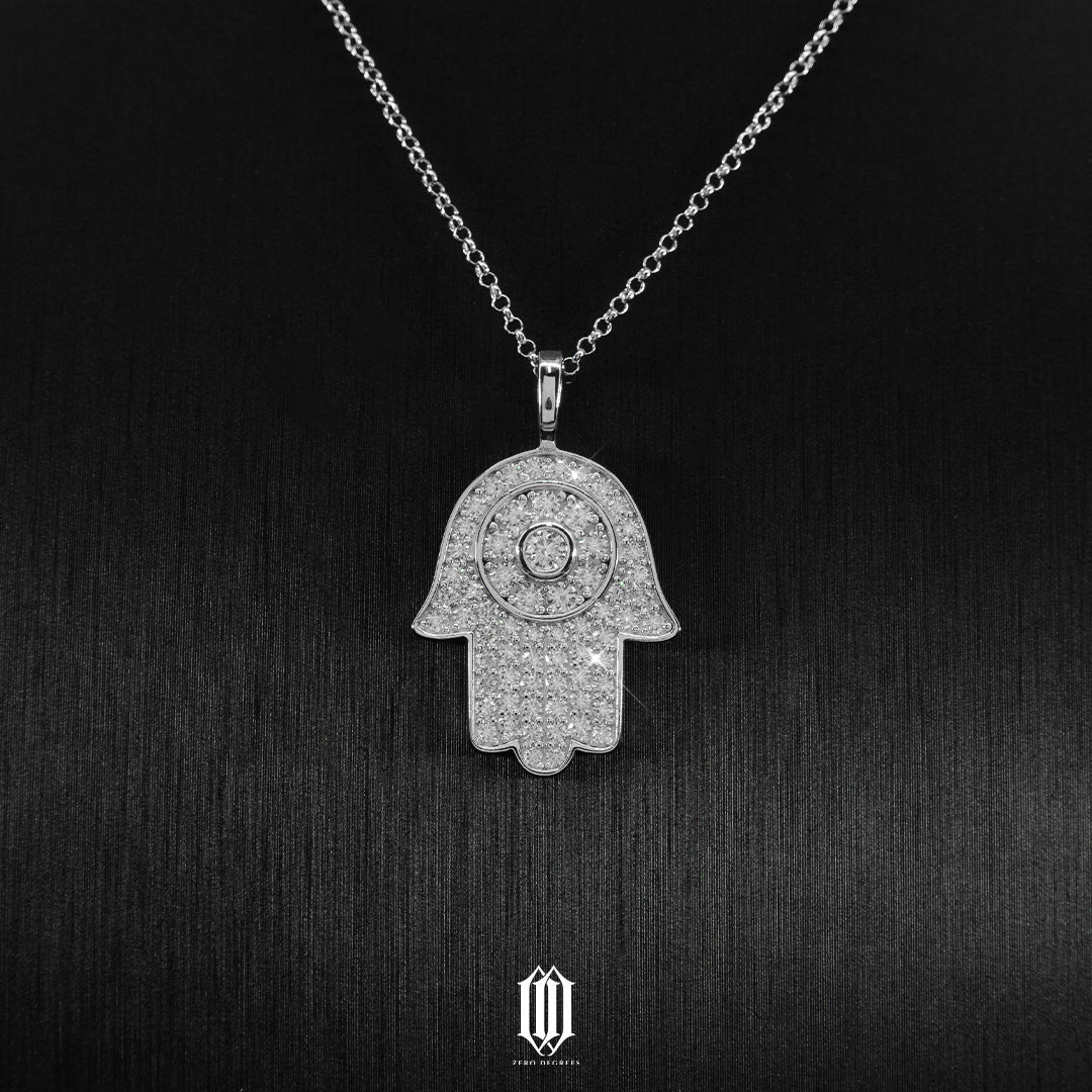 Moissanite Hamsa Pendant