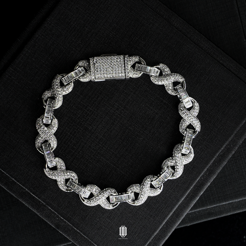 10mm Infinity Link Bracelet - White Gold