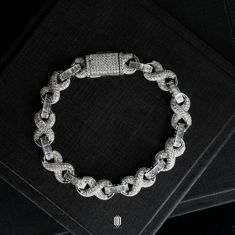 10mm Infinity Link Bracelet - White Gold