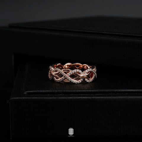 Chrono Infinity Weave Ring - Rose Gold