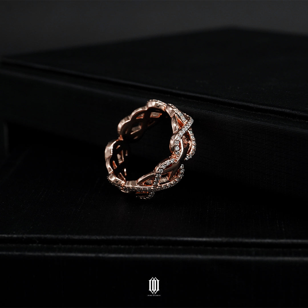 Chrono Infinity Weave Ring - Rose Gold