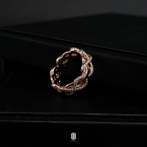 Chrono Infinity Weave Ring - Rose Gold