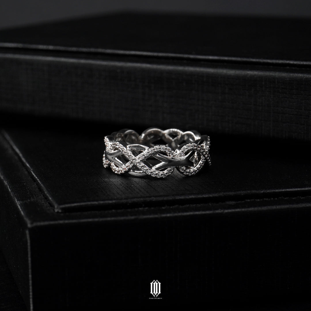 Chrono Infinity Weave Ring - White Gold