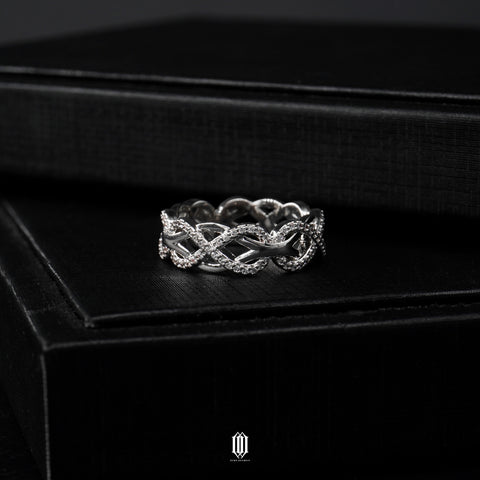 Chrono Infinity Weave Ring - White Gold