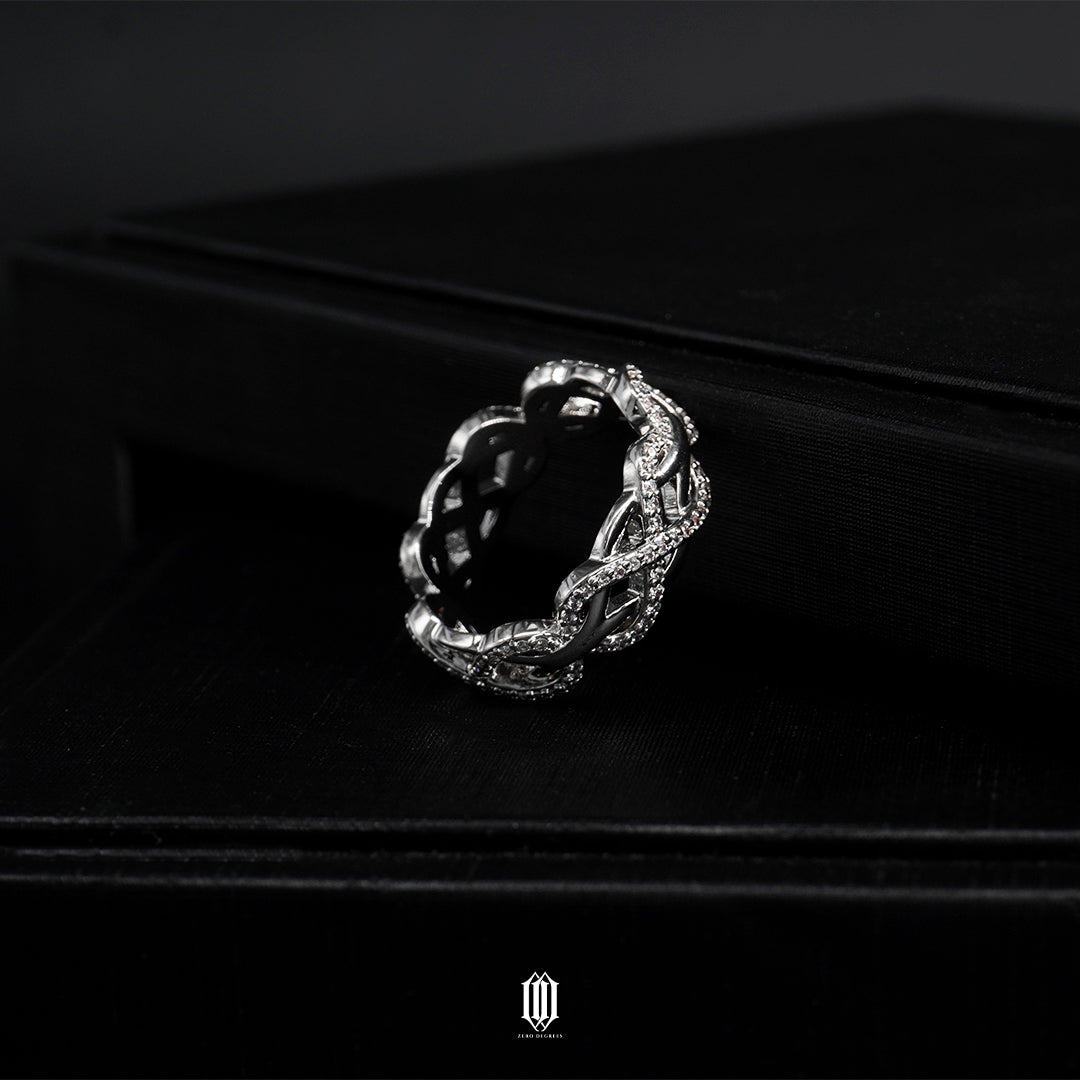 Chrono Infinity Weave Ring - White Gold