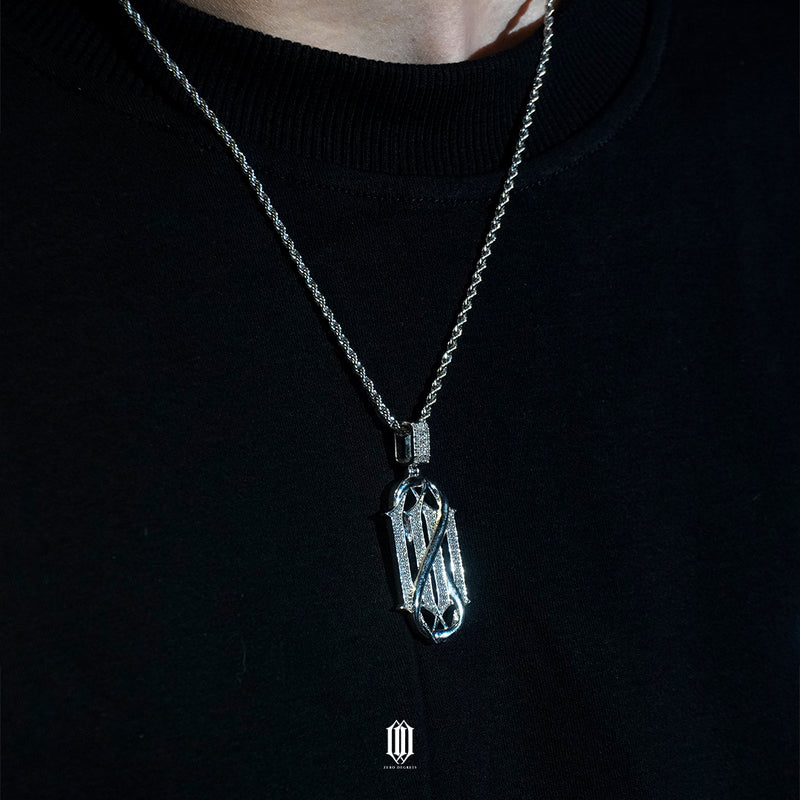 Chrono Infinity ZD Logo Pendant - White Gold