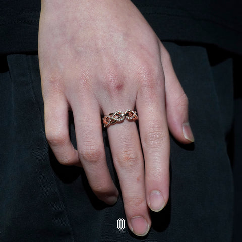 Chrono Infinity Weave Ring - Rose Gold