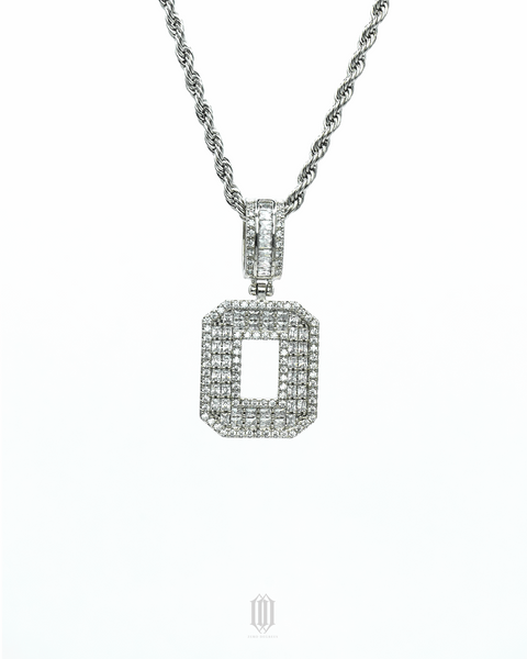 Iced Out Emerald Font Letter Pendant