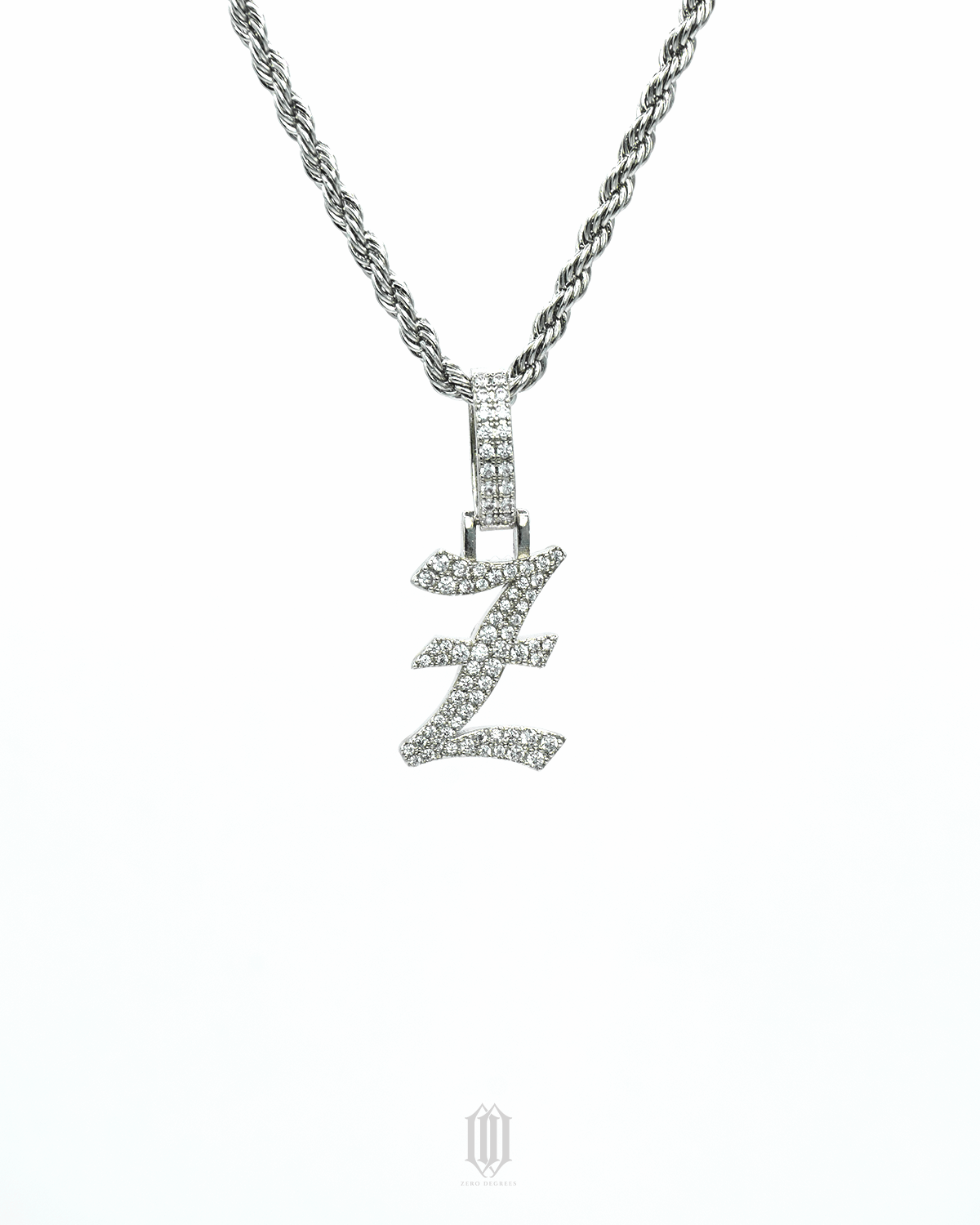 Iced Out Old English Font Letter Pendant