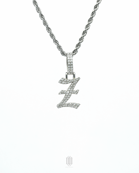 Iced Out Old English Font Letter Pendant